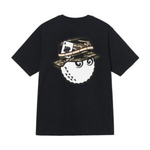 Stussy black pattern casual short sleeved T-shirt for spring new style, unisex