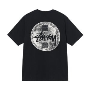 Stussy Black Pattern Casual Short Sleeve T-shirt Spring New Style for Men and Women
