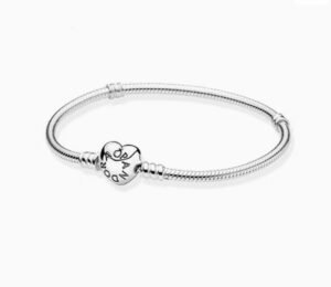 Pandora Original Heart Bracelet 925 Silver Love Romantic Natural Chain DIY Light Luxury Couple Personalized Fashion