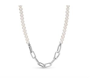 Pandora Me series pearl necklace neck accessory with an openable connecting ring, light luxury, fashionable, personalized and elegant