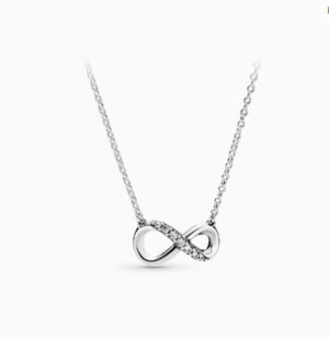 Pandora Silver Shining Eternal Symbol Necklace Neck Jewelry 925 Silver Simple