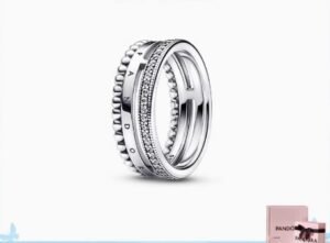 Pandora's classic three ring ring Pav é pav é set classic versatile and stackable for both men and women