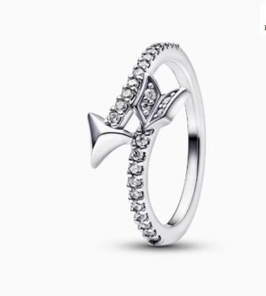 Pandora's free string arrow ring, silver Cupid's arrow, sent to girlfriend