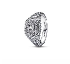 Pandora PAV É Square Cocktail Ring with Silver Light Luxury