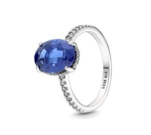 Pandora Shining Personality Halo Ring Simple Blue Light Luxury