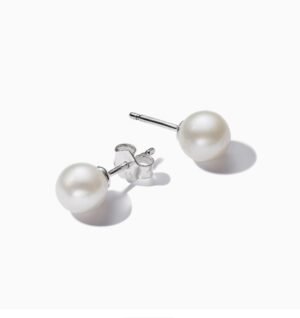Pandora Shining Round Pearl Halo Earrings Exquisite and Elegant