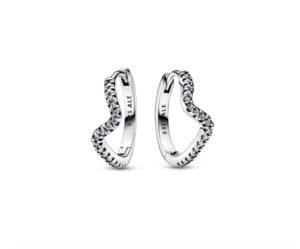 Pandora Sparkling Wave Earrings with Simple and Unique Design