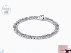 Pandora Pav é Inlay Bracelet Round Chain Cuban Chain Couple