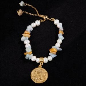 Juicygrape French retro high-end Baroque freshwater pearl light luxury bracelet
