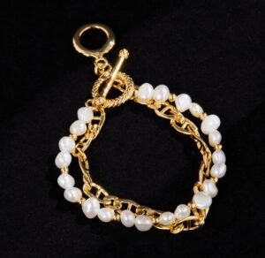 Juicygrape French retro high-end natural Baroque pearl freshwater pearl light luxury bracelet